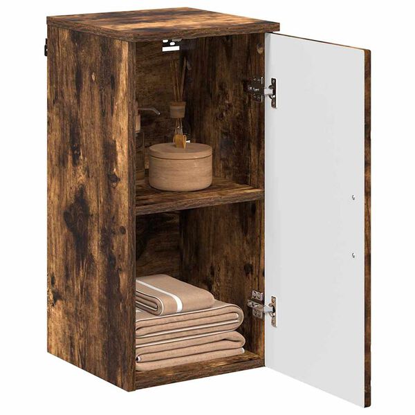 vidaXL Badkamer Kast Wandgemonteerd Gerookt eiken 30 x 31,5 x 61 cm