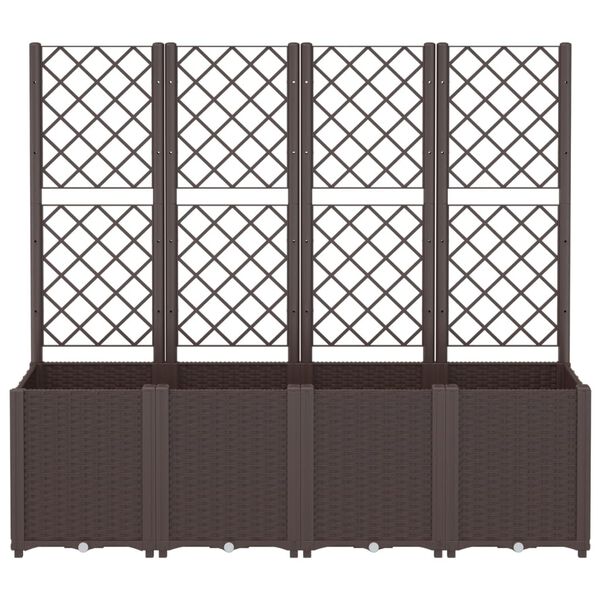 vidaXL Plantenbak met latwerk 160x40x140 cm polypropeen bruin