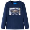 Kindershirt met lange mouwen 116 gem&ecirc;leerd marineblauw