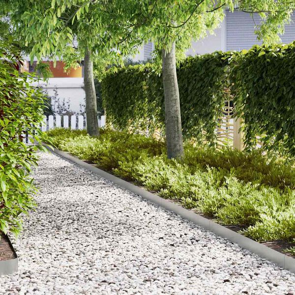 vidaXL Tuinrand 10 pcs Zilver 100 x 0.05 x 20 cm Gegalvaniseerd staal