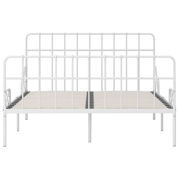 vidaXL Bedframe met lattenbodem metaal wit 120x200 cm