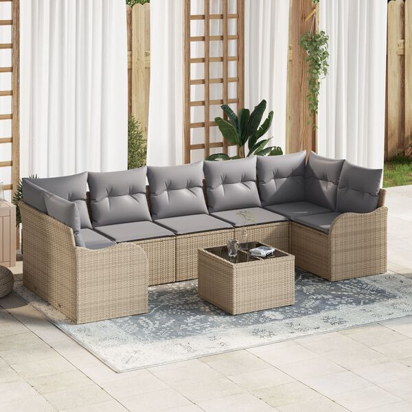 vidaXL Tuin Sofa Set Beige 55 x 55 x 37 cm poly rattan
