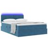 vidaXL Opbergbed met LED met matras Donkerblauw 140 x 200 cm Fluweel