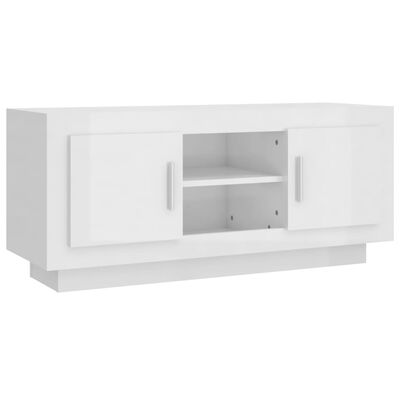 vidaXL Tv-meubel 102x35x45 cm bewerkt hout hoogglans wit