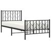 vidaXL Bedframe met hoofd- en voeteneinde metaal zwart 90x200 cm