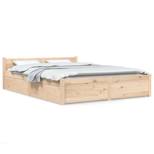 vidaXL Bedframe met lades 140x190 cm
