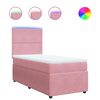 vidaXL Boxspring met matras fluweel roze 80x200 cm