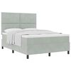 vidaXL Boxspringbed met hoofdeinde Lichtgrijs 140 x 190 cm Fluweel