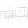 vidaXL Bedframe met hoofd- en voeteneinde metaal wit 183x213 cm