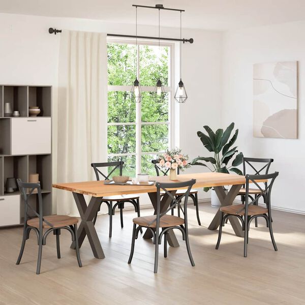 vidaXL Eettafelpoten 3 st X-vormig 80x(72-73) cm staal naturel