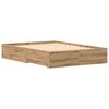 vidaXL Bedframe met lade Artisan Eiken 135 x 190 cm Bewerkt hout