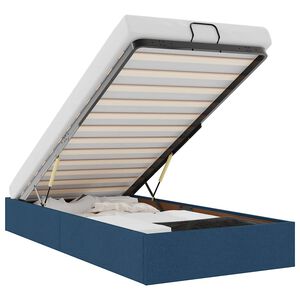 vidaXL Bedframe zonder matras 90x190 cm stof blauw