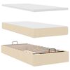 vidaXL Ottoman bed met matras 90x190cm stof crèmekleurig