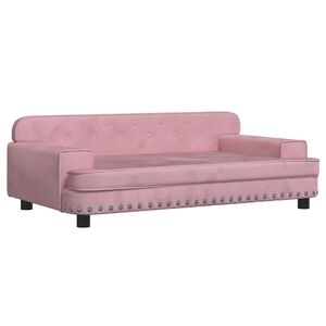 vidaXL Kinderbank 90x53x30 cm fluweel roze
