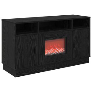 vidaXL Elektrische haard Zwart eiken 100 x 33 x 55 cm Bewerkt hout