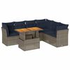 vidaXL 7-delige Loungeset met kussens poly rattan grijs