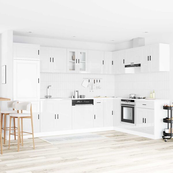 vidaXL Wastafel onderkast Porto Wit 80 x 46 x 81,5 cm Bewerkt hout