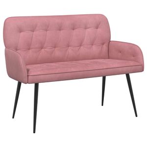 vidaXL Tweezitsbank met metalen poten 2-zits Roze fluweel