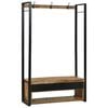 vidaXL Kledingrek met lade Bruin 110 x 40 x 179 cm Massief mangohout