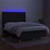 vidaXL Boxspring met matras en LED stof zwart 140x200 cm