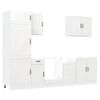 vidaXL 7-delige Keukenkastenset Lucca bewerkt hout glanzend wit