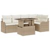 vidaXL Tuin Sofa Set 6 st Beige Poly Rattan