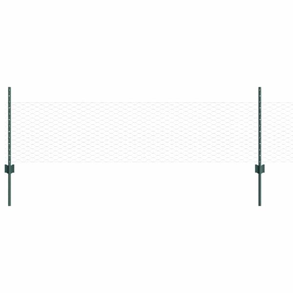 vidaXL Hek met Paal Groen 0,5 x 100 m Staal en PVC