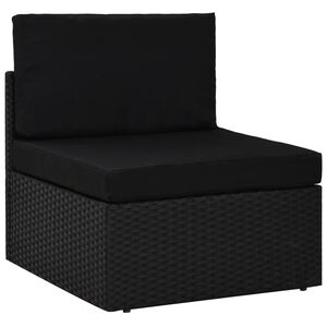 vidaXL Middenbank sectioneel poly rattan zwart