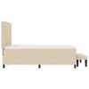 vidaXL Boxspringbed met matras met hoofdeinde Cr&egrave;me 140 x 200 cm Stof