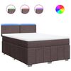 vidaXL Boxspring met matras stof donkerbruin 160x200 cm