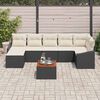 vidaXL Tuinbankenset met kussen 8 pcs Zwart poly rattan