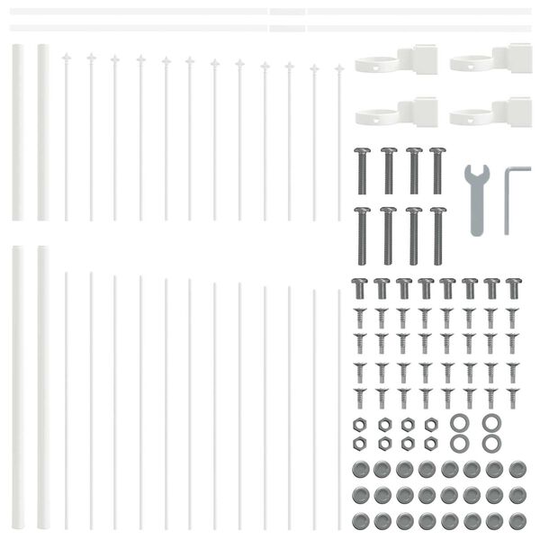vidaXL Tuinhek Wit 170 x 165 cm Gepoedercoat staal