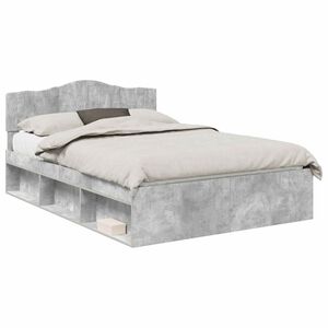 vidaXL Bedframe met hoofdeinde Beton 140 x 190 cm Massief grenenhout