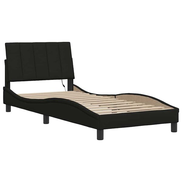 vidaXL Bedframe zonder matras "Hanko" 90x200 cm stof zwart