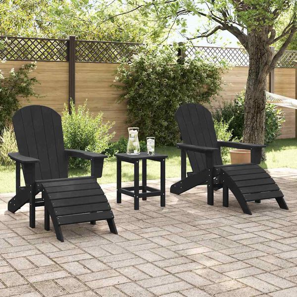 vidaXL Tuin Lounge Meubels 3 pcs Zwart 38 x 38 x 46cm Kunststof