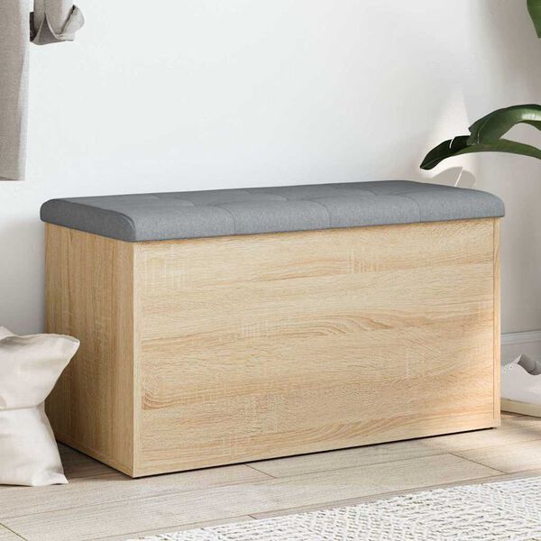 vidaXL Opbergbank Sonoma eiken 82x42x45 cm bewerkt hout