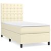 vidaXL Boxspring met matras kunstleer cr&egrave;mekleurig 90x200 cm
