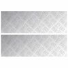 vidaXL Trap Tread Rechthoekig 2 pcs Zilver 60 x 20 cm Aluminium