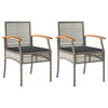 vidaXL Tuinstoelen 2 st met kussens poly rattan en acaciahout grijs