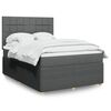 vidaXL Boxspring met matras stof donkergrijs 140x190 cm