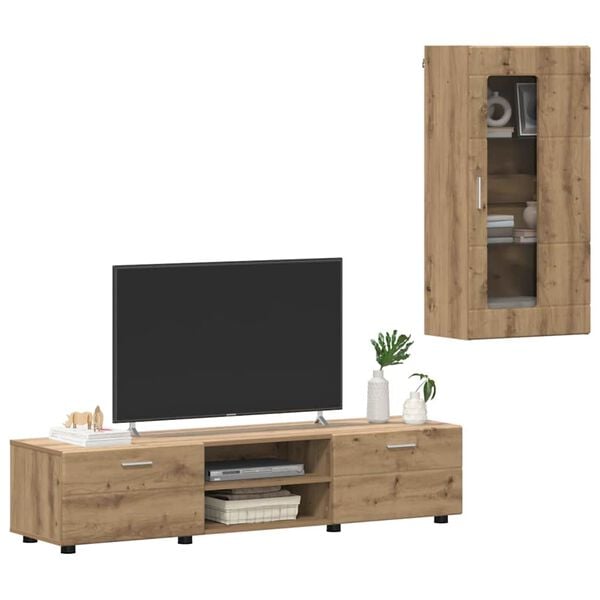 vidaXL Tv-meubelset met lade FLORIN Artisan Eiken Bewerkt hout