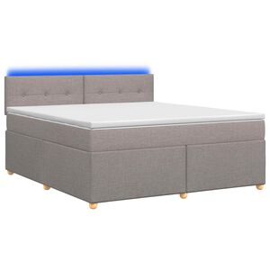 vidaXL Boxspringbed met matras met hoofdeinde Taupe 180 x 200 cm Stof