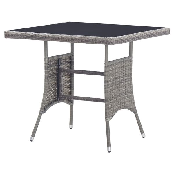 vidaXL Tuintafel 80x80x74 cm poly rattan grijs