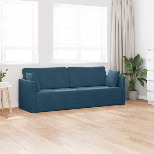 vidaXL Vloerslaapbank 200cm Blauw Fluweel