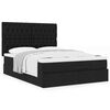 vidaXL Ottoman bed met matras 140x200cm stof zwart