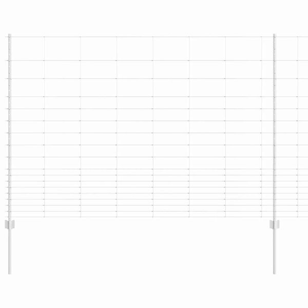 vidaXL Hek met Paal Zilver 1,5 x 50 m Staal
