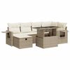 vidaXL 7-delige Loungeset met kussens poly rattan beige