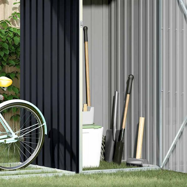 vidaXL Brandhoutschuur 245x98x159 cm gegalvaniseerd staal antraciet