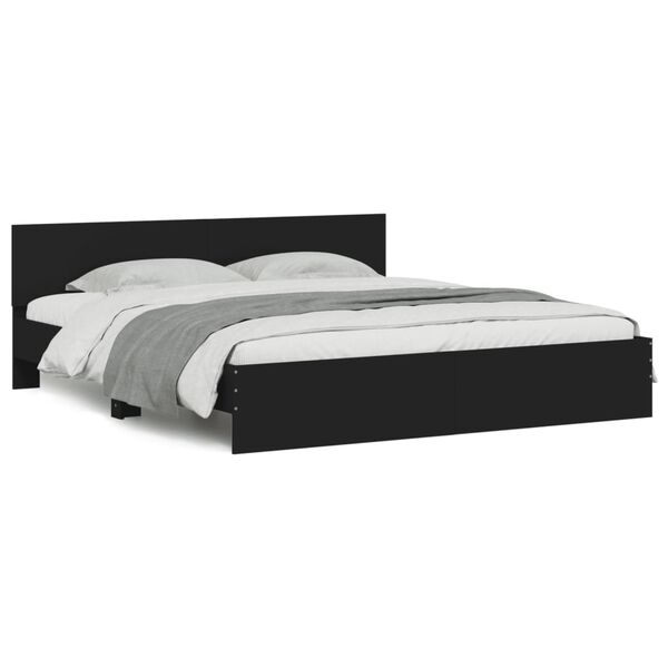 vidaXL Bedframe met hoofdeinde zwart 180x200 cm
