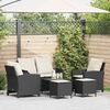 vidaXL 6-delige Loungeset met kussens poly rattan zwart